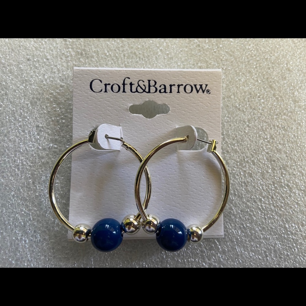 Blue Croft & Barrow hoop earrings